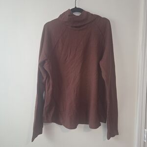 Kuhl Petra Waffle Knit Turtleneck Pullover Top BROWN XL